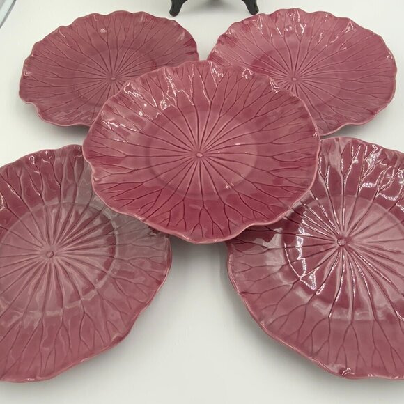 Set of 6 Vtg Metlox Poppytrail Lotus Dinner Plates Mauve 10 3/4" Diameter - Picture 2 of 6